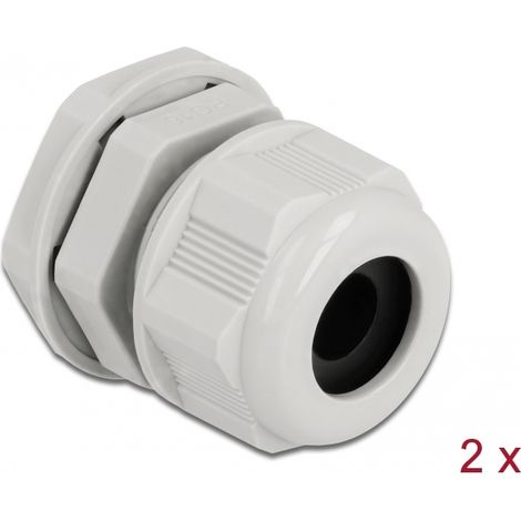 Delock Prensaestopas PG16 para cable redondo gris 2 piezas