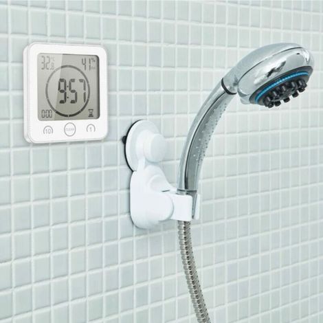Waterproof Shower Clock, Touchscreen Shower Timer Clock (White) (1/5)