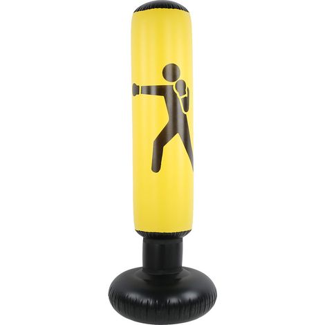 Sac de frappe gonflable adulte, colonne de boxe épaisse jaune pour fitness et décompression (1/5)