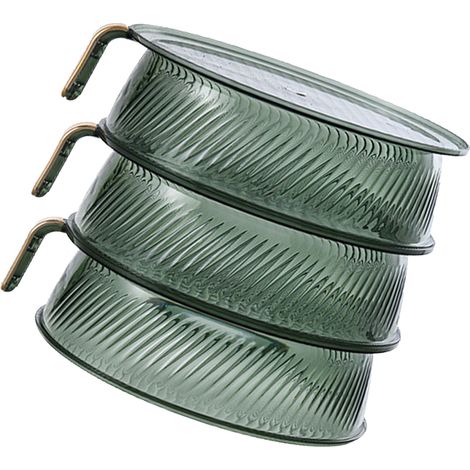 Couvercle thermique transparent, vert, isolant, empilable, multicouche, anti-poussière pour légumes, 3 couches (1/5)