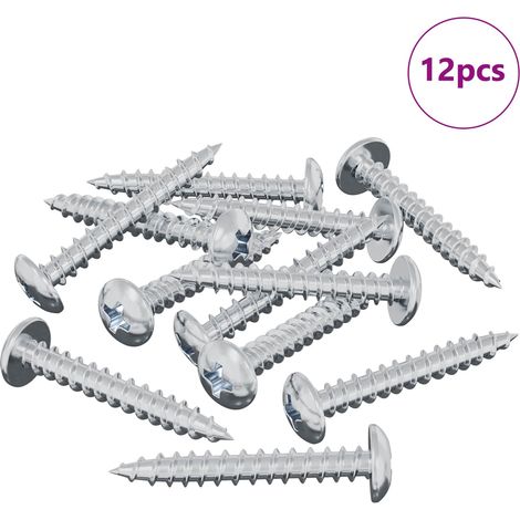 Wood Screw 12 pcs Silver M4 x 28 mm Iron vidaXL