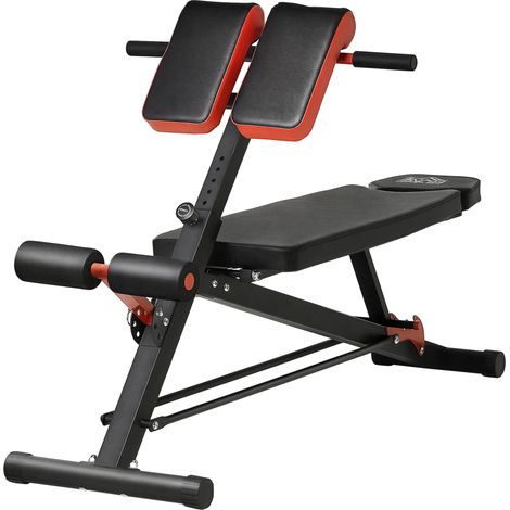 Table de gymnastique multifonctionnelle avec compteur de poids, inclinable en 3 positions, 64 x 146 x 73,5-85 cm, noire (1/5)