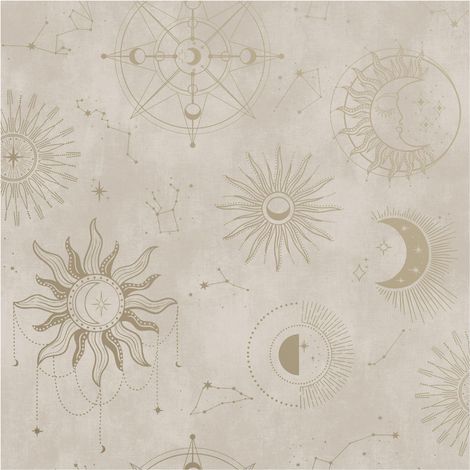 Holden Decor Cosmic Cream Gold Wallpaper Bedroom Paste The Paper Washable