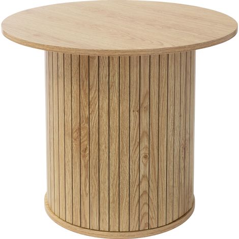 ML-Design Tavolino da Caffè Rotondo con Piano Sporgente, Ø60 x 50 cm, Effetto Legno, Marrone, Stile Moderno, Mobili per la Casa, Tavolo Basso da Divano per Tè, Ideale per Salotto o Sala d'Attesa (1/5)