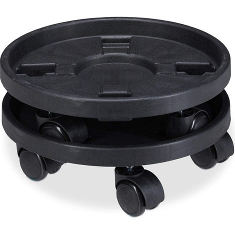 Support à roulettes pour plantes en pot de 14,2 pouces, avec soucoupe et roulettes, support à roulettes pour plantes en pot, plateau rond à base roulante, pot de fleurs (1/5)