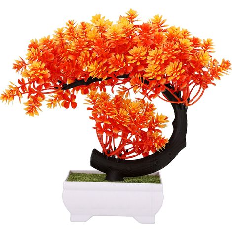 Bonsaï artificiel, fausse plante en pot, décoration de table verte en plastique pour la maison, le bureau, bibliothèque (1/5)