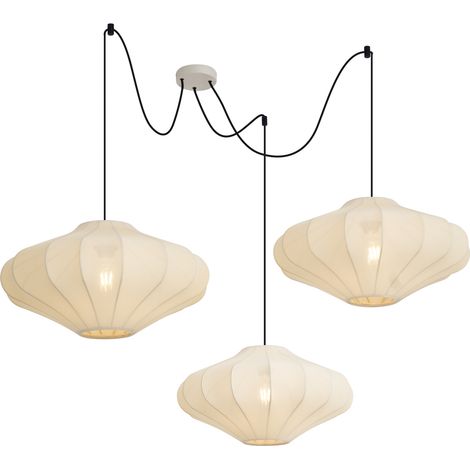 Japandi Pendant Lamp Beige 50cm 3-Light - Plu