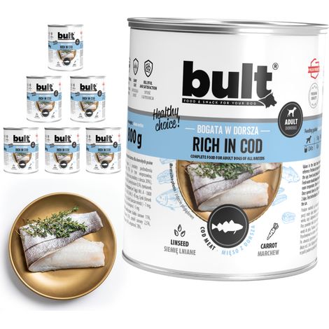 Cibo umido per cani BULT, lattina di merluzzo da 6x800 g (1/2)