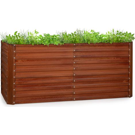 Rust Grow potager surélevé de jardin finition rouille en tôle d'acier galvanisée