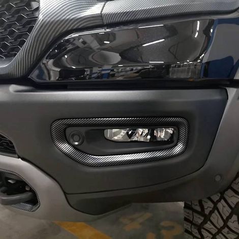 4 colors: Carbon fiber texture Material: ABS Front fog light upper and lower frame lens cover Automotive exterior accessories. (1/5)