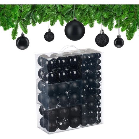 Juego de bolas de Navidad para árbol de Navidad, acabado mate/brillante/purpurina