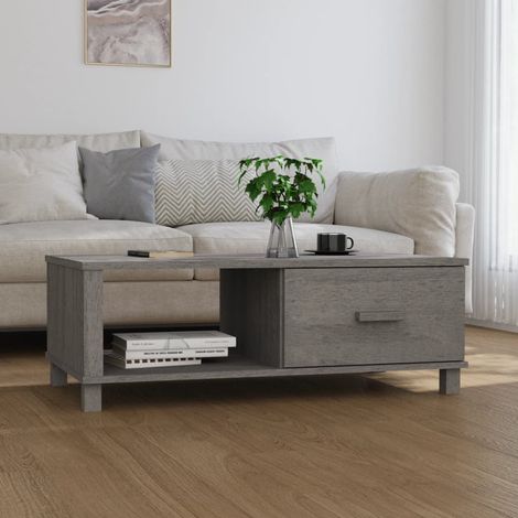 Table Basse de Salon Élégante,Table Canapé HAMAR Gris clair 100x55x35 cm Bois massif de pin -FR18300 (1/5)