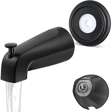 Bec de baignoire avec anneau de recouvrement métallique, robinet mural frontal avec inverseur de douche, filetage intérieur 1/2" IPS A (1/5)