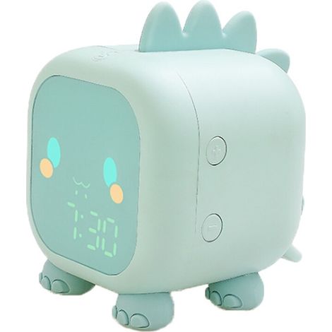 alarm clock, dinosaur, multifunction, lcd screen, green (1/5)