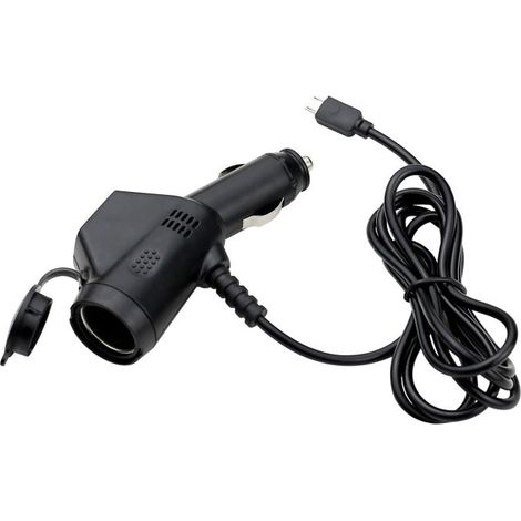 Chargeur Allume-Cigare 3 en 1 Voiture - Double Port USB avec Câble de Charge Rapide pour Smartphone - Noir (1/5)