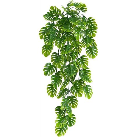 Feuille Artificielle De Tortue - 64 Cm - Plastique Souple Avec Tige Métallique - Décoration Intérieure Et Événementielle - 2 Pièces (1/5)