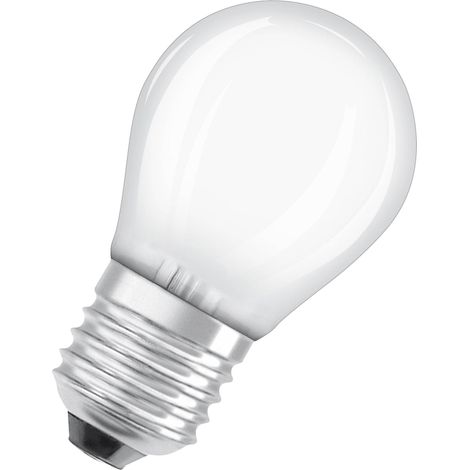 OSRAM Energy Class en forme de mini bouclassique, 3,8 W / 806 lm, EEK A, lumière blanc chaud (2700 K), CRI 80, en verre dépoli sans plomb, culot E27, IP20, diamètre 45 mm.