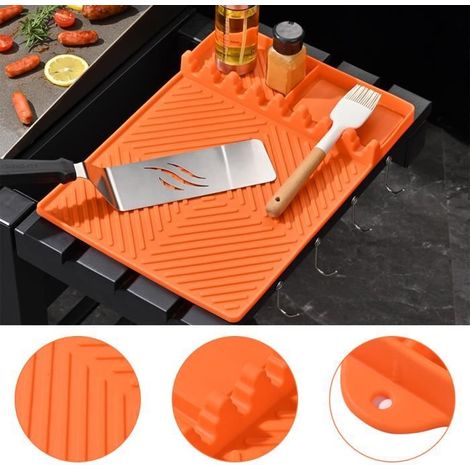 Alfombrilla para barbacoa - Bluebird - Silicona - Naranja - Resistente a altas temperaturas (1/4)