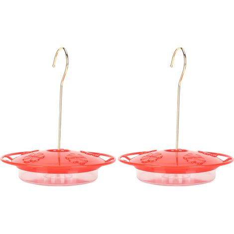 Nourrisseur à colibris 2 pièces, étanche, facile à nettoyer et remplir, 5 postes de repas, suspendu pour jardin extérieur. (1/5)