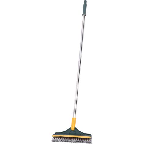 Brosse de nettoyage de sol 3 en 1 avec tête rotative à 180° et long manche, grattoir et nettoyant pour joints, écologique pour la maison (1/5)