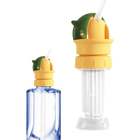 Bouchon de paille en silicone alimentaire système anti-étouffement adaptateur pour bouteilles d'eau jus et sodas vert (1/5)