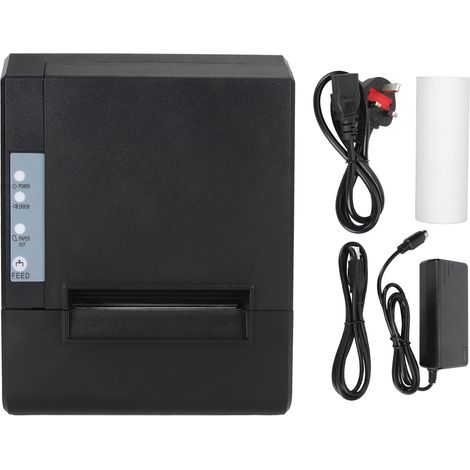 Imprimante thermique 80mm 220-300mm/s USB LAN ESC/POS pour reçu caisse, 100-240V prise UK, compatible retail (1/5)
