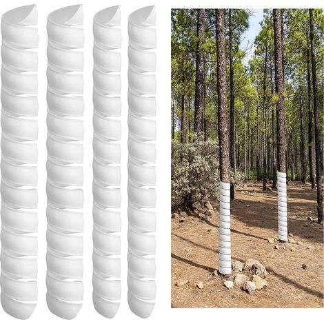 Lot de 4 protège-troncs d'arbre – Protège-arbres en spirale en plastique, protège-plantes et protège-arbres pour plantes de taille-bordures, 2 tailles (1/5)