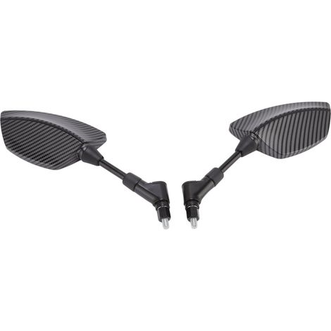 Rétroviseurs Moto Universels Noir - Paire de Miroirs Convexes 360° pour Scooter et Quad, Base 8mm, Rotation Complète (1/5)