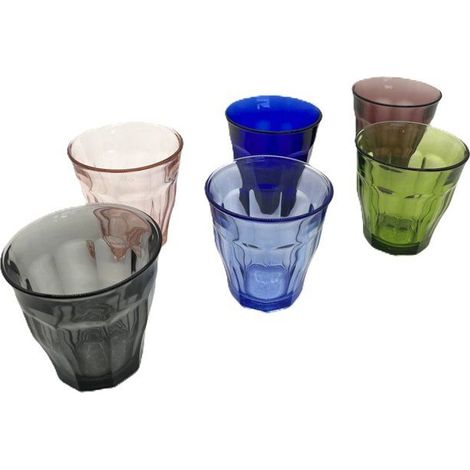 Lot de verres - DURALEX - Picardie Panaché - 25 cl - 6 couleurs - Verre trempé (1/3)