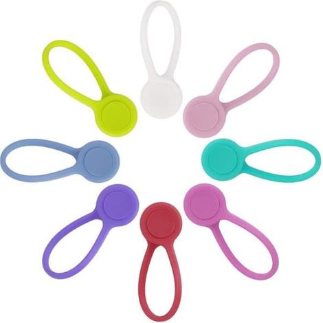 Clips magnétiques réutilisables en silicone pour câbles, organisateurs de câbles réglables, parfaits pour la gestion des câbles (1/4)