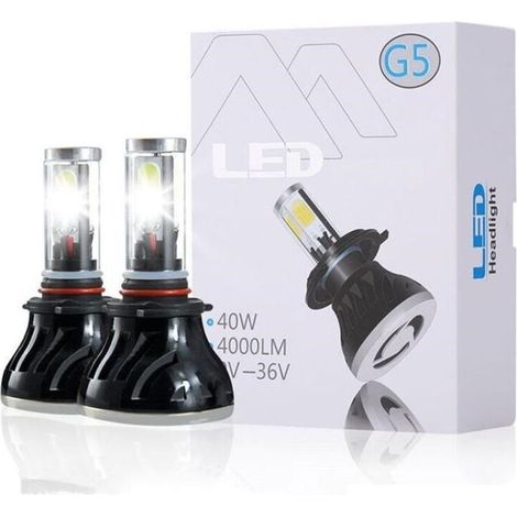 Lampade Led Fari Ricambio Kit H4 6000k G5 4000 Lumen Kit Canbus 40w