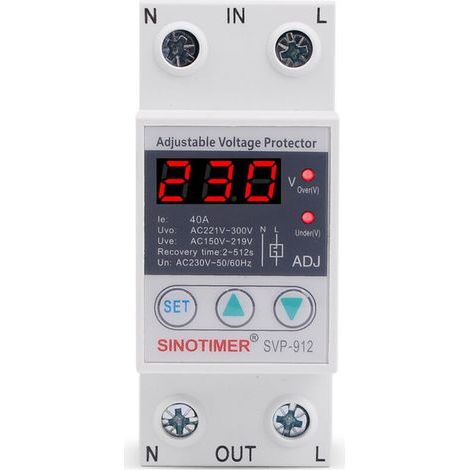 230V Voltage Regulator, Voltage Protection Relay, 230V Overvoltage Protection Relay, Adjustable Recovery Protection Relay, Voltmeter Svp-912(63a) (1/5)