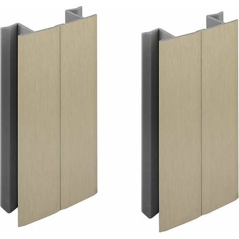 2x jonction de plinthe 150mm finition acier inoxydable inox multi angle angulaire coin cuisine raccord connecteur pied de meuble profil PVC plastique (1/3)