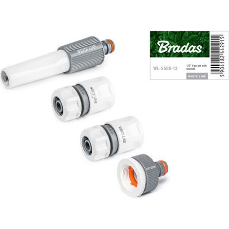 Kit raccordement tuyau d'arrosage 12.5 mm (kit de 4 éléments)