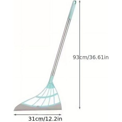Balai en caoutchouc, avec 1 support, pour une utilisation intérieure et extérieure. Balai multifonction pour parquet, sols en pierre et fenêtres. (1/3)