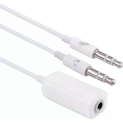 Câble adaptateur pour microphone et écouteurs avec prise jack 3,5 mm - Longueur : 78 cm (1/5)
