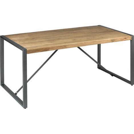Table de repas 180cm en bois massif recyclé et acier patiné - MANGOVRE (1/4)