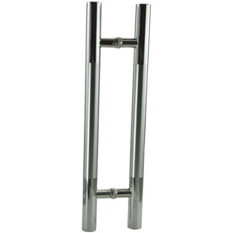 Poignée de porte coulissante de style grange robuste en acier inoxydable pour salle de bain douche double face pour porte en verre et bois (1/4)