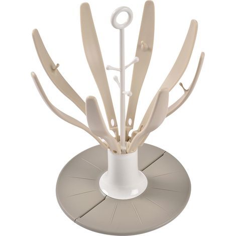 1 - Égoutte-biberons - Accessoire de séchage - Pliable et compact - Pour 8 biberons et tétines - Usage cuisine et voyage - Couleur argile - 25x25x30 cm (1/5)