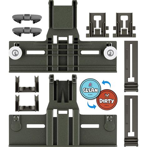 Pièces de rechange améliorées pour mécanisme de réglage du panier supérieur de lave-vaisselle (références W10350375 / W10712395) (1/5)