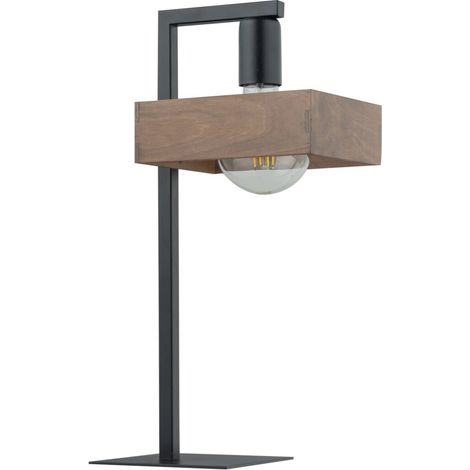 Lampada da tavolo Robin boho nero/legno E27 15W Sigma
