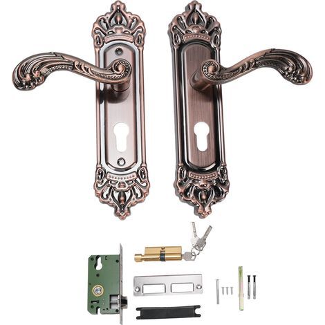 Haustürgriff mit abschließbaren Schlüsseln, geräuschloser Universal-Türgriff im europäischen Stil aus Aluminiumlegierung für Zuhause Schlafzimmer (1/5)