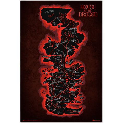 Grupo Erik Poster Juego Tronos Mapa de Poniente - Laminas decorativas Juego de Tronos 61x91,5cm a todo color  Posters para pared ideal decoración habitación, Juego de Tronos Merchandising oficial