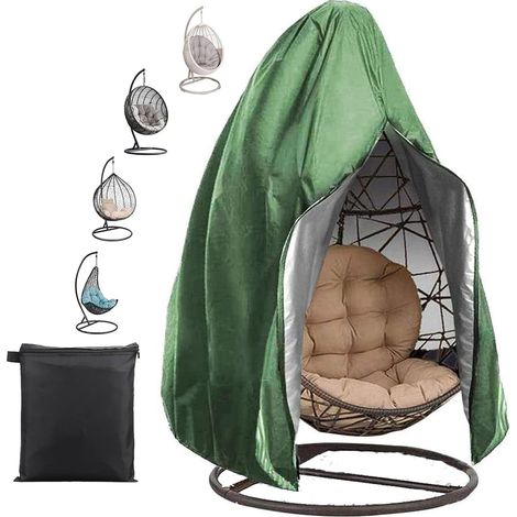 1 Housse de Protection Chaise Suspendue,Oxford 210D Imperméable,Anti-UV Avec Cordon,Jardin Patio (1/5)
