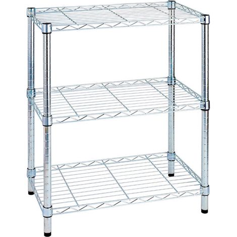 Scaffale in Acciaio Cromato 3 Piani 36X60X75Cm Tosini Light AC1424-3