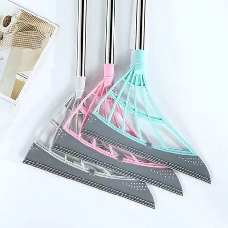 Brosse grattoir en silicone, balai magique, balai à franges en verre, balai de sol, balai de salle de bain, brosse grattoir en silicone (1/5)