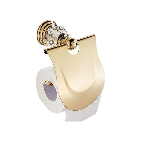 Toilettenpapierhalter – WC-Rollenhalter – Papierhalter – 15 x 7 x 8 cm – Gold – Edelstahl – Aufbewahrungsregal für Küchen- und Badezimmerpapier – Inkl. Schrauben – Wandmontage
