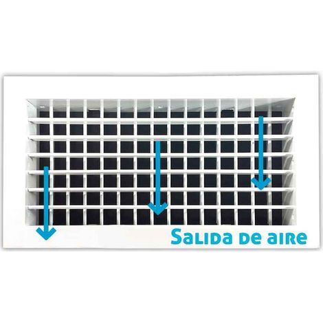 Rejilla impulsion doble deflexion blanca Escoclima 600x200 mm 600x200 mm
