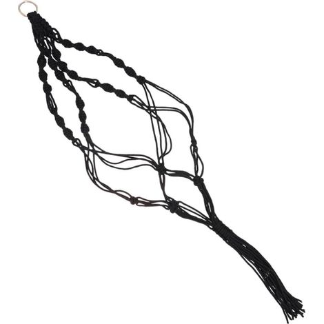 Suspension pour plantes Kisangel en macramé de polyester noir le jardin (1/5)