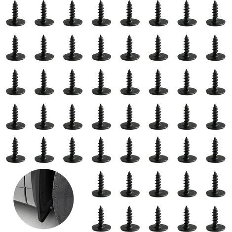 Kit de 50 vis auto-taraudeuses M5 x 16 mm, Acier au manganèse de haute qualité, Résistant à la rouille et à la corrosion, Design de filetage affûté, Compatible avec plusieurs voitures (noir) (1/5)